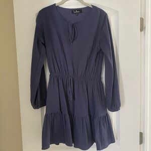 Lulu's Navy Dress with Tie Detail